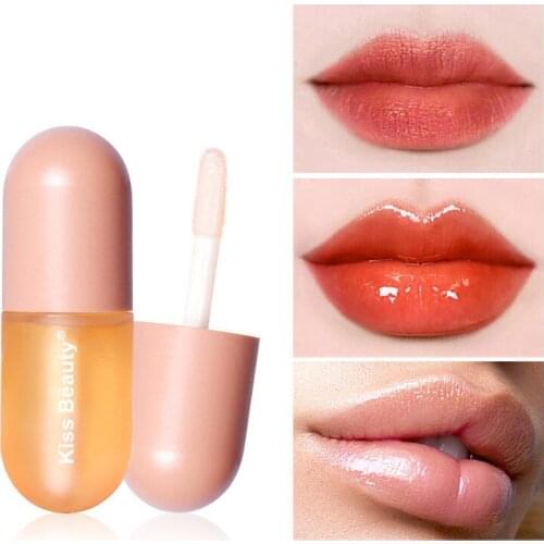 3ml Lip Gloss Capsule Lip Plumper Moisturizing Nourishing Lip Care Oil Day Night Repair Enlarge Lips Serum Transparent Lip Gloss