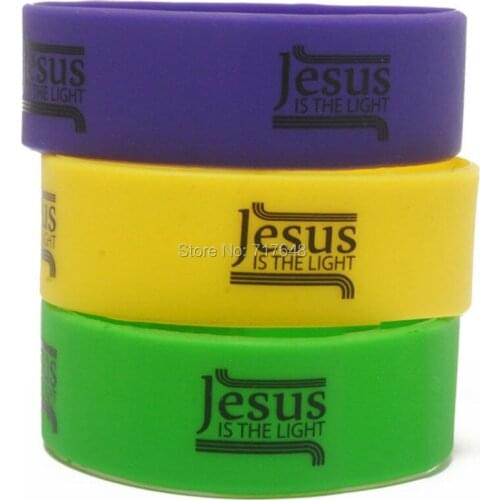 300pcs jesus is the light wristband silicone bracelets free shipping by FEDEX