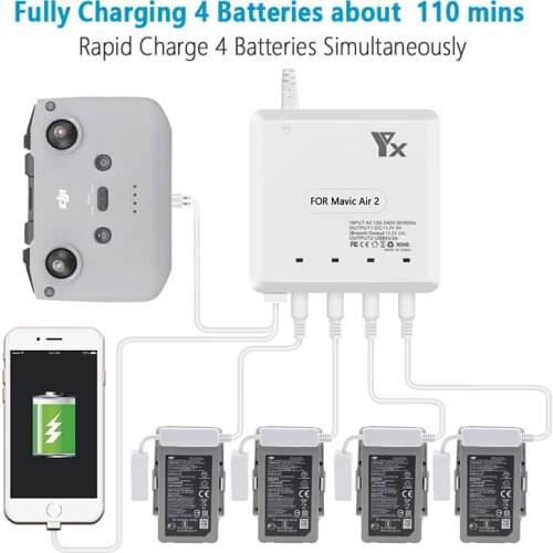 Mavic air 2 charger 6 in1 charging battery remote control charging for dji mavic air 2 drone accessories