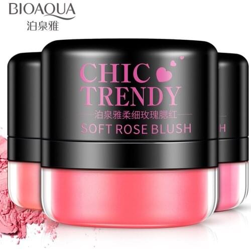 Bioaqua Tender rose blush natural moisturizing light water embellish rouge grooming cheek is red colour makeup
