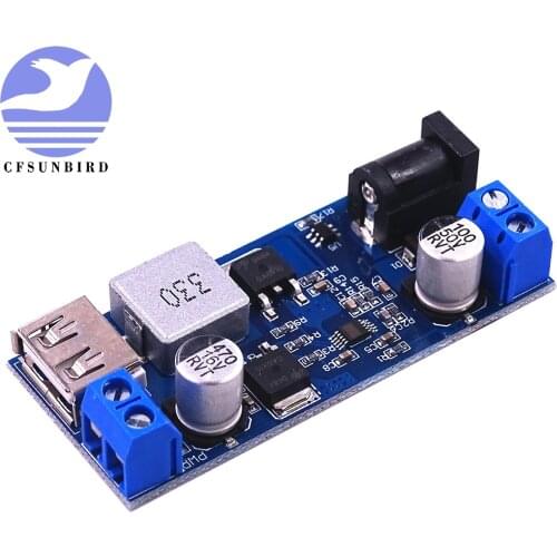 CFsunbird Replace LM2596S DC-DC 24V/12V To 5V 5A Step Down Power Supply Buck Converter Adjustable USB Step-down Charging Module