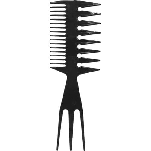 3 Way Large Wide Tooth Comb Salon Afro Hair Pick Brush Comb Hairdressing Curl Hair Styling Comb Braid Tool Black