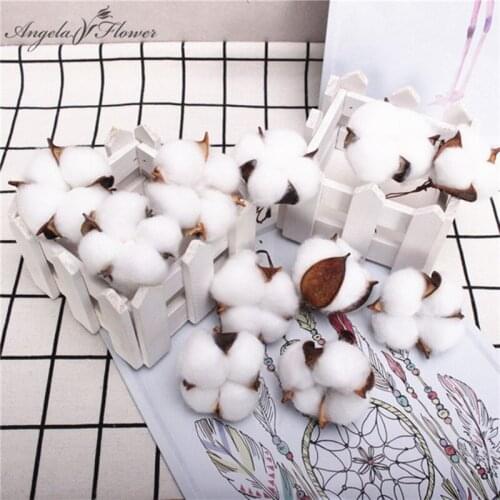 Cotton head artificial flower natural Dried Cotton home Christmas decor DIY garland wreath flower wall material fleur bloemen