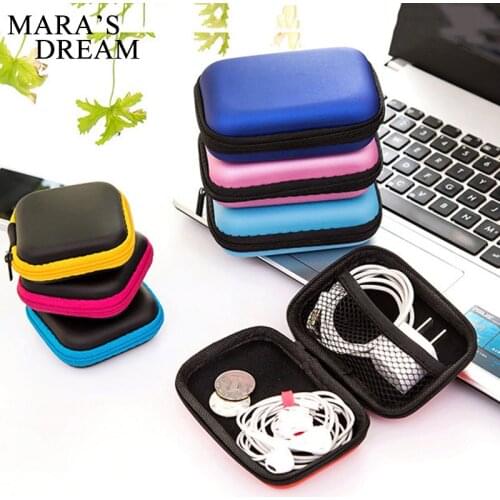 Maras Dream Headphones Storage Box USB Hard Case Earphone Bag Key Coin Bags SD Card Earbuds Holder Bag Storage Bag Square Shape