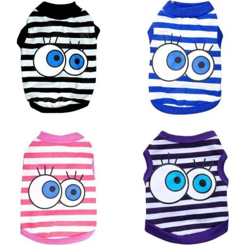 Summer Pet Clothes Dog T-shirt Cute Eyes Printed Dog Vest For Small Medium Dog Accessories Cat Vest Shirts Apparel Pet Supplies