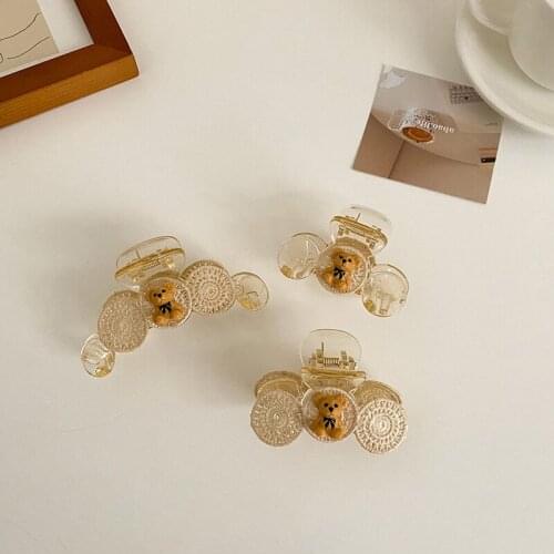 Bear Acrylic Grip Clip Hairpin For Women Claw For Long Hair Cute Weave Hair Clips Back Of Head Hairpin Hair Accessories Jewelry