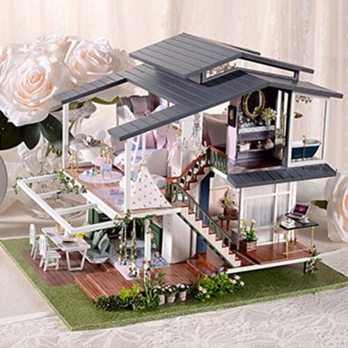 Dust Cover Designs Miniature Dollhouse Toys 3D Doll House Furniture Manual Assembling Furniture Kit for Children