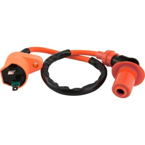 Modified Orange Ignition Coil 6-Pin AC Igniter A7TC Spark Plug For GY6 50CC 125CC 150CC