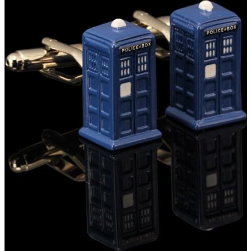 Fashion Blue House mailbox sleeve nail French long sleeve shirt sleeve nail shirt accessories Cufflinks