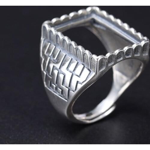 15*20mm 925 STERLING SILVER mens Semi Mount Bases Blanks base blank Pad VINTAGE rings ring Setting set jewelry gift diy A2103