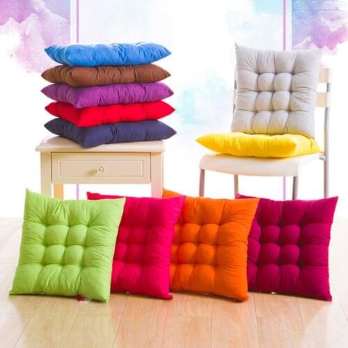 Soft 40x40cm Solid Color Square Soft Cordless Thicken Seat Pad Cushion Dining Room Chair Decor