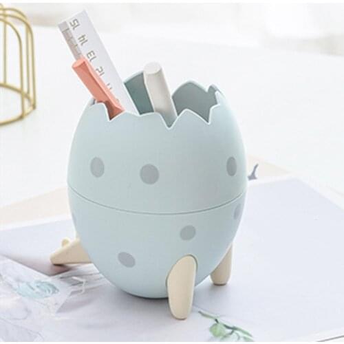 Desktop Dinosaur Egg Pencil Holder Cosmetic Storge Organizer Brush Container
