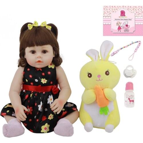 Newest Fashion Baby Cute Doll Toy Full Silicone Body 18'' Fantasy Bebe Reborn Realista 48 CM Wholesale Kids Childrens Day Gifts
