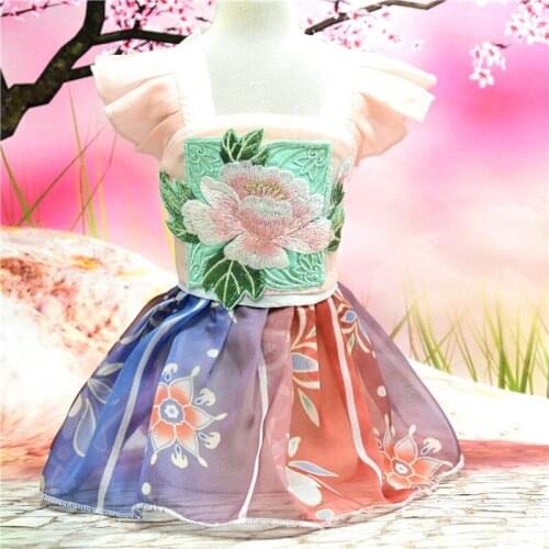 Chinese Style Pet Dog Dress Summer Cat Skirt Puppy Pomeranian Yorkshire Small Dog Costumes Dresses Bichon Poodle Pet Clothes New