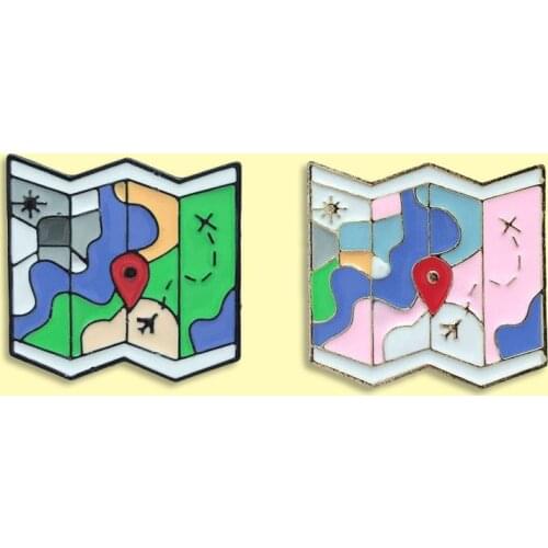 PLAYERUNKNOWNS BATTLE-GROUNDS Map Enamel Pin 2 Island map Brooch Backpack Clothes Lapel Game Jewelry Gift for Friends