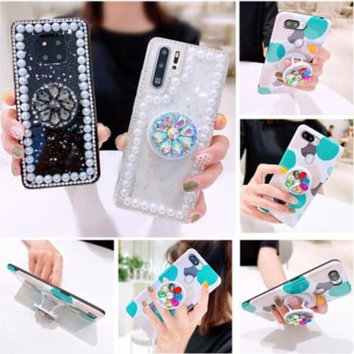 Crystal Diamond Mobile Phone Holder Fashion Round Finger Ring Stand For iphoneXS XR 8 7 6s Samsung Xiaomi Bracket Mount