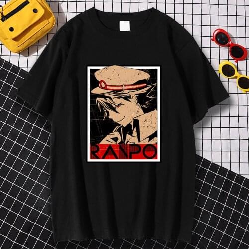 Ranpo Edogawa Printing Tshirts Mens Casual Traveling Short Sleeves Aesthetic Brand Tee Shirts Creativity Quality T-Shirt Men
