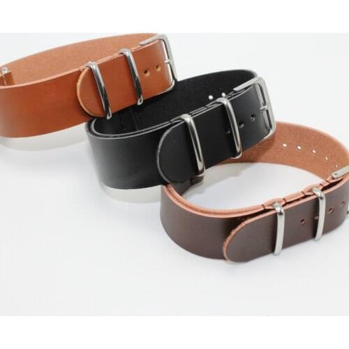New Solid Color Genuine Leather Watchband 18mm 20mm 22mm 24mm Wide Watch Band Stainless Steel Buckle Watch Wristband Accessories