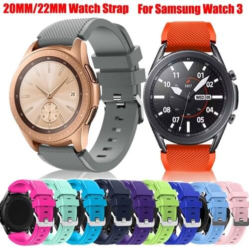 20/22mm Band For Samsung Galaxy Watch 3/46/42/Active2 40 44 Gear S3 Frontier/S2 Silicone Bracelet Huawei GT/2/2e/GT2 Pro/3 Strap