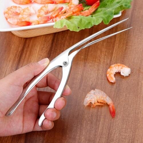 Stainless Steel Shrimp Peeler Prawn Shrimp Deveiner Fishing Knife Lobster Shell Remover Peel Device Kitchen Seafood Tools