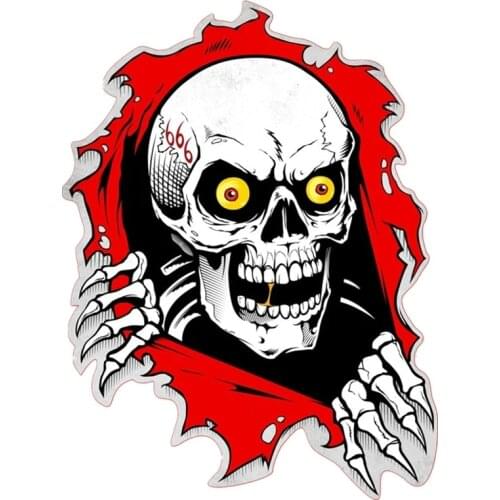 S50369# 13CM/15CM/17CM Personality PVC Decal Powerful Skull Waterproof Car Sticker on Motorcycle Laptop Decorative Accessories