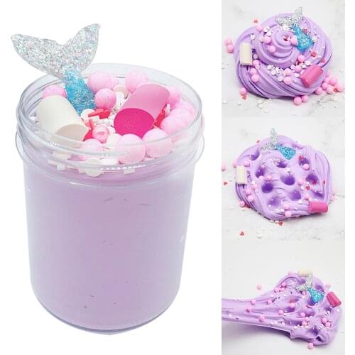 120ml Crystal Slime Putty Mermaid Fairy Clay Soft Squishies Stress Reliever Toy Develop the kids' creativity and imagination