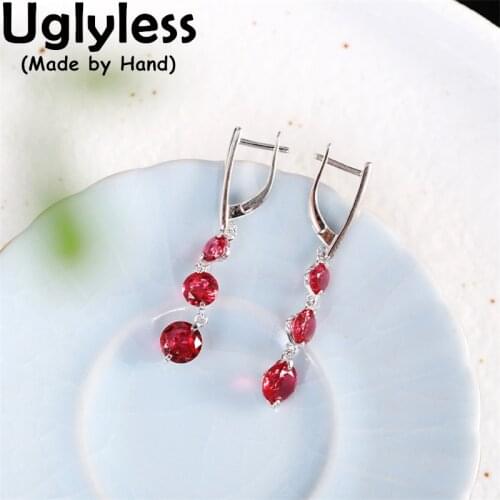 Uglyless Water Drop Sparkly Zircons Crystals Earrings for Women Glossy 925 Sterling Silver Summer Dress Earrings Fashion Brincos