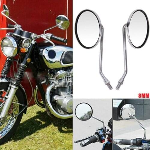 Universal 1 Pair 2Pcs Adjustable Motorcycle Vintage Rearview Mirrors Set 8Mm for Honda Kawasaki Suzuki
