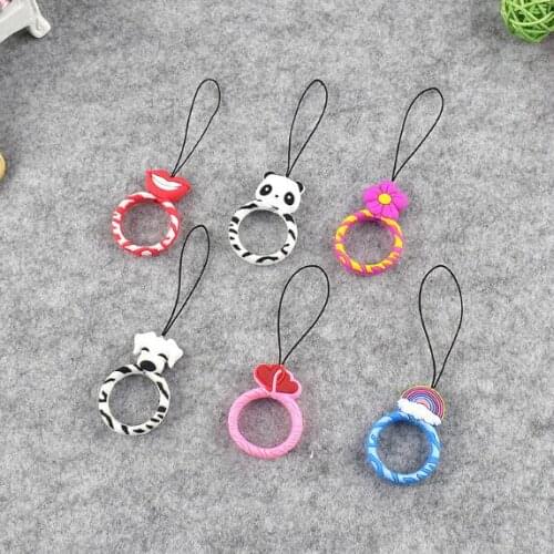 Universal Silicone Lanyard For Keys Phones Strap for iPhone 7 Plus 8 6S Keycord Lanyards Finger Rings Mobile Phone Accessories