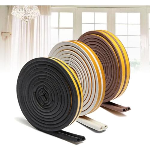 1m Door Sealing Tape Rubber Windproof Thermal Window Foam Seal Stripping Gasket Self Adhesive Weatherstrip Noise Insulation Tool