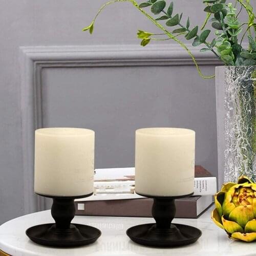 Pack of 2 Black Taper Candle Holders,Pillar Candlestick Holder Centerpieces for Home Decoration/Anniversary/Party Gifts