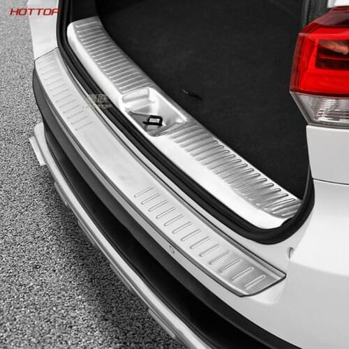 Stainless Steel Sliver Inner Exterior Rear Bumper Foot Plate Protector Cover For Toyota Highlander 2018-2019