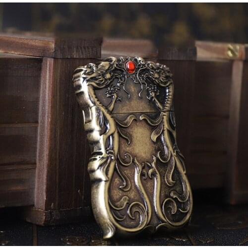 Zorro Grinding Wheel Oil Windproof Lighter Ultra Thin Free Fire Original Kerosene Embossed Dragon Retro Waterproof Flint Lighter