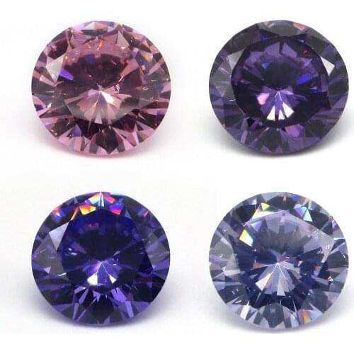 1000pcs/lot AAAAA Round Brilliant Cut 2.5mm White, Peridot, Purple, Black, Pink Cubic Zirconia Stone Loose CZ Gems For Sale