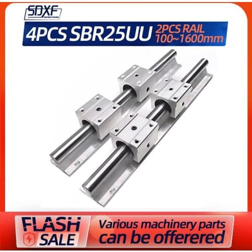 Factory direct sale, two pieces of SBR25-100mm-1600mm, with 4 pieces of SBR25UU, you can leave a message if you need any length