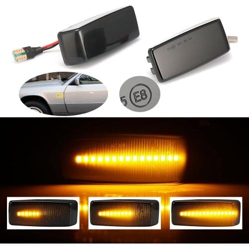 2Pcs LED Turn Signal Lights Streamer For Mercedes-Benz W201 W202 W124 Bj With Emark Side Light Blinker 12V Side Marker Lamps