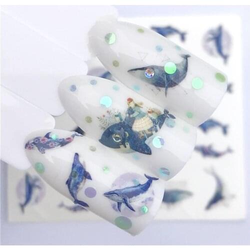 YZWLE 2020 NEW Designs Blue Whale/Dolphin Noble Necklace Designs For Nail Art Watermark Tattoo Decorations