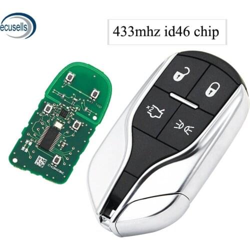 4 Buttons Smart Card Remote Key Fob for Maserati President Ghibli Levant 433MHZ with ID46 Chip