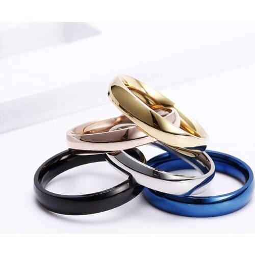 Five-Color Glossy Ring Plated 18K Real Gold Rose Gold Men and Women Couples Finger