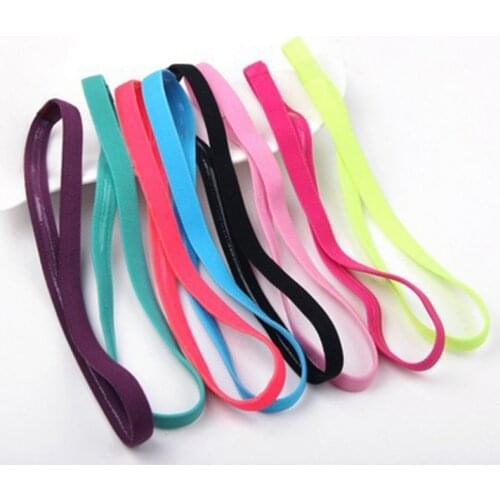 5Pcs Candy Color Women Men Yoga Hair Bands Sports Headband Non-slip Running Elastic Rubber Sweatband Football Hair Accessories