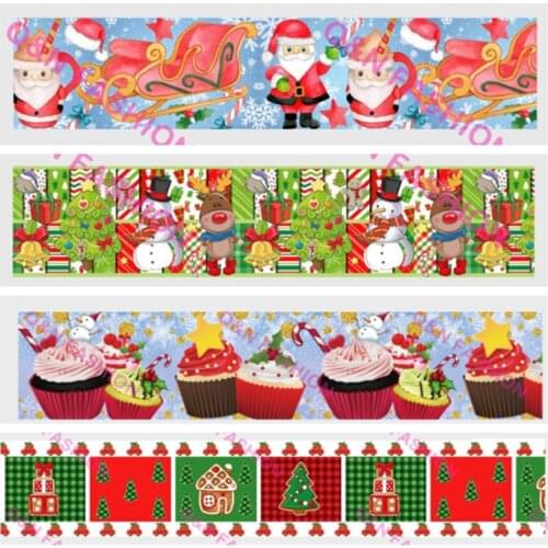 50Yards 16mm~75mm Christams Decoration Ribbon Craft Supplies Sewing For Hair Bows DIY Accessories Ribbon For Bow Making