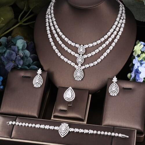 AccKing Hotsale African 2pcs Bridal Jewelry Sets New Fashion Dubai Jewelry Set For Women Wedding Party Accessories Design