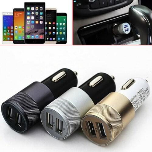 SOONHUA 3.1A Dual USB Car Charger Universal Phone Charger USB Adapter Alloy 2 Port USB Car Chargers For Samsung Dropshipping