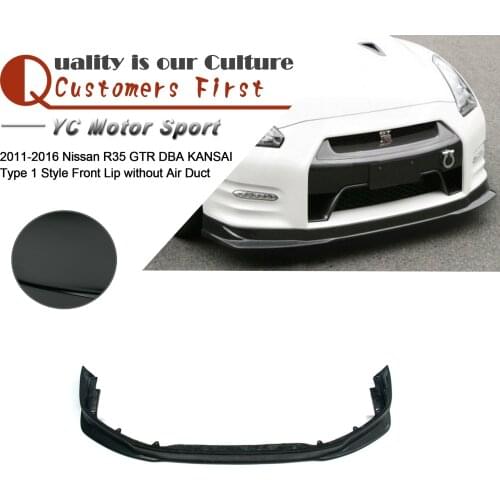 Car Accessories FRP Fiber Glass KS Type 1 Style Front Lip without Air Duct Fit For 2011-2016 R35 GTR DBA Front Lip