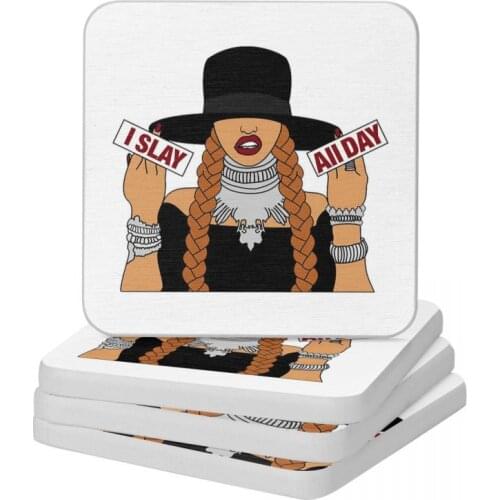 Beyonce Diatomite Square Round Coaster Non-slip Cup Bonsai Mat Soap Toothbrush Pad 10x10cm