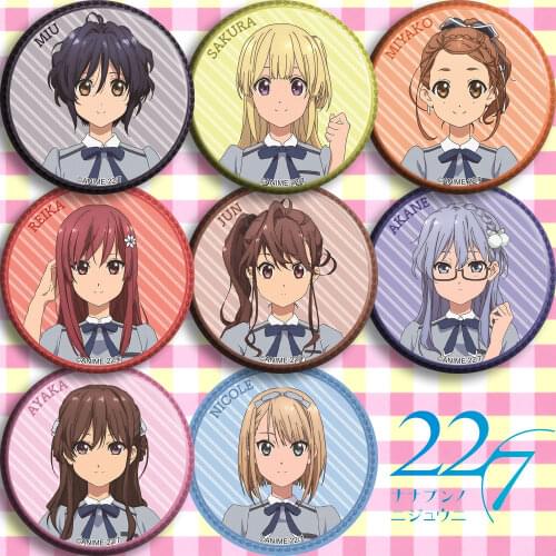 Brdwn 22/7 Takigawa Miu Fujima Sakura Kono Miyako Sato Reika Toda Jun Maruyama Akane Cosplay Badge