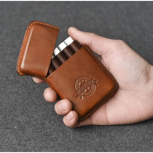 One Leather Cigarette Box Men Gift Cigarette Case Mens Gifts Cigarette Cover Smoke Tobacco Pouch Vegetable Tanned Leather