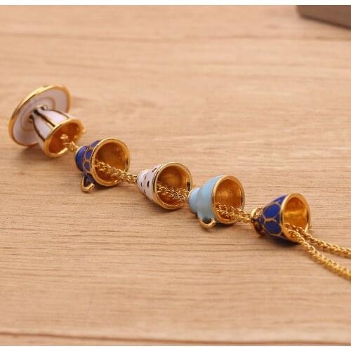 Enamel Necklace Multiple Teacup Pendant Long Chain Choker Necklace Bijoux Femme Bijuteria Women Jewelry Gifts