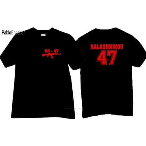 Man t-shirt cotton tee-shirt brand tops AK-47 KALASH - Kalashnikov Cool Weapon T-shirt in black male summer t shirt 4XL 5XL