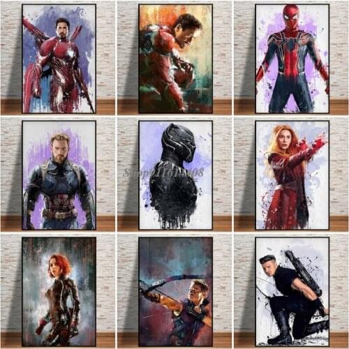 Disney Classic Canvas Painting Superhero Marvel Movie Avengers Poster Print Ironman Wall Art Picture for Living Room Home Decor